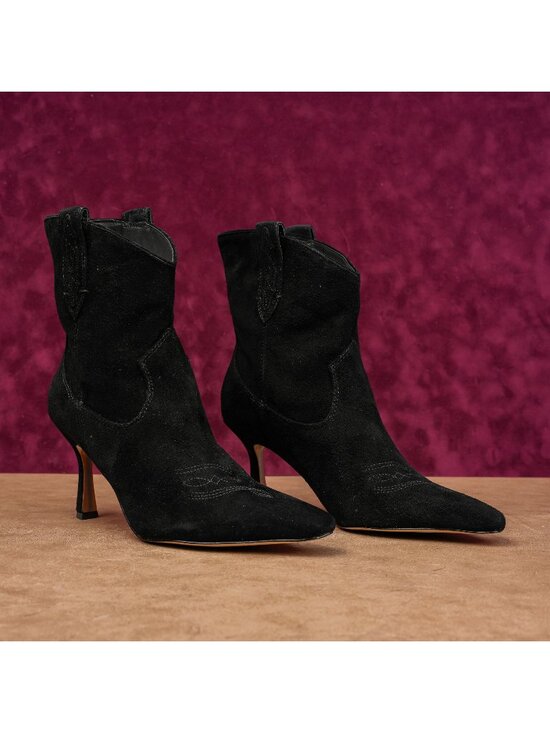 Sam Edelman Shoes - Sam Edelman Women Moe Black Suede Boho Festival Western Heel Boots sz 8